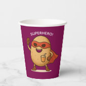 Funny Superhero Potato Cartoon 8oz Paper Cup Papieren Bekers (Voorkant)