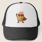 Funny Superhero Potato Cartoon Foam Trucker hat Trucker Pet (Voorkant)
