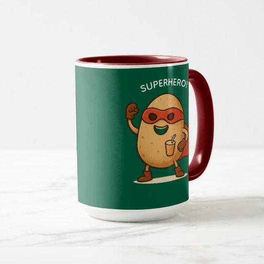 Funny Superhero Potato Cartoon Graphic Combo Mug Mok (Voorkant rechts)