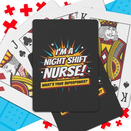 Funny Superpower Night Shift Verpleegster Waarderi Pokerkaarten