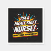 Funny Superpower Night Shift Verpleegster Waarderi Servet (Voorkant)