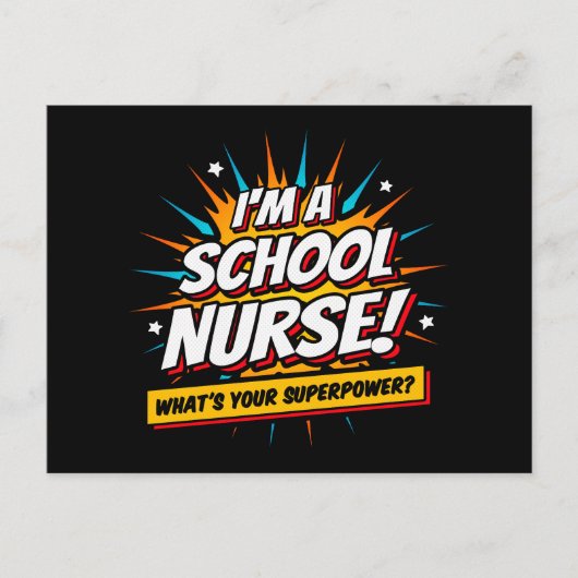 Funny Superpower School Verpleegkundige Waardering Briefkaart (Voorkant)