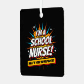 Funny Superpower School Verpleegkundige Waardering Metalen Ornament (Voorkant links)