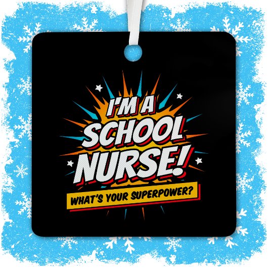 Funny Superpower School Verpleegkundige Waardering Metalen Ornament