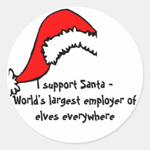 Funny Support Santa Ronde Sticker