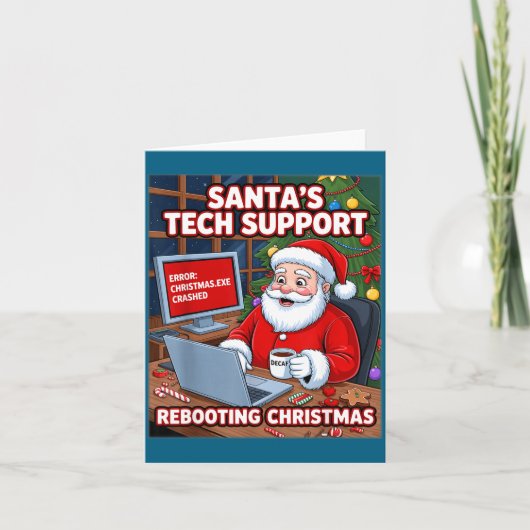 Funny Support Santa Tech Rebooting s Kaart (Voorkant)