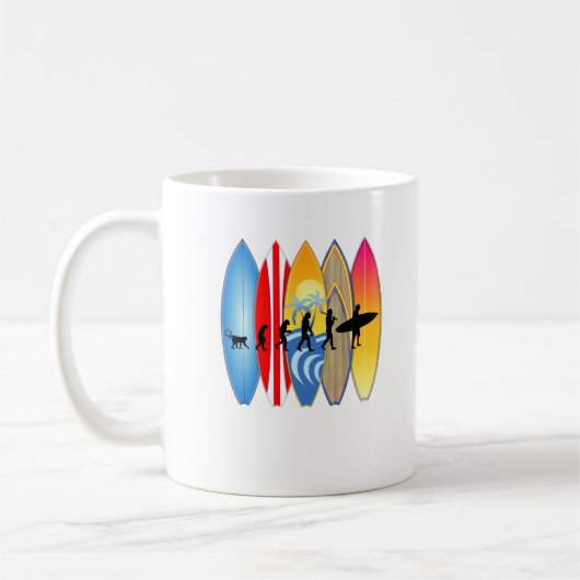 Funny Surfer Evolution Koffiemok (Links)