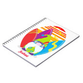 Funny Surfer Gnome gepersonaliseerd Notitieboek (Linkerzijde)