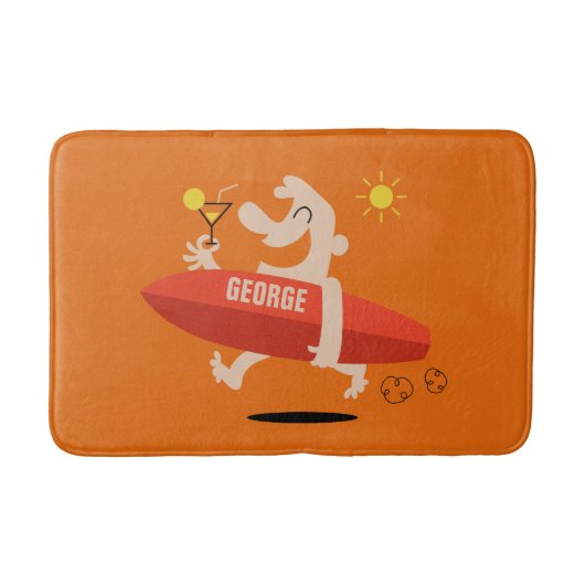 Funny Surfer met Cocktail aangepaste badmatten (Voorkant)