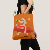 Funny Surfer met Cocktail aangepaste naamzakken Tote Bag (Dichtbij)