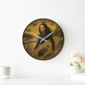 Funny Surfer Mona Lisa Tropical Ocean Decor Grote Klok (Huis)