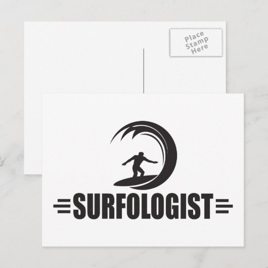 Funny Surfing Briefkaart (Voorkant / Achterkant)