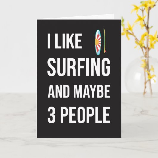 Funny Surfing Card Humor Humorous Surfboard Surfer Kaart (Gele Bloem)