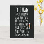 Funny Surfing Cards For Men For Him Surfer Humor Kaart (Gele Bloem)