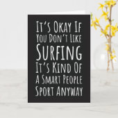 Funny Surfing Cards Humor Surfer Wave Ocean Beach Kaart (Gele Bloem)