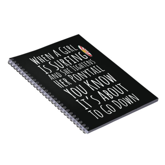 Funny Surfing Gifts For Her Girls Surfer Surfboard Notitieboek (Rechterzijde)