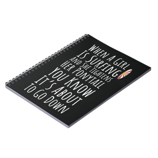 Funny Surfing Gifts For Her Girls Surfer Surfboard Notitieboek (Linkerzijde)