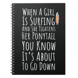 Funny Surfing Gifts For Her Girls Surfer Surfboard Notitieboek
