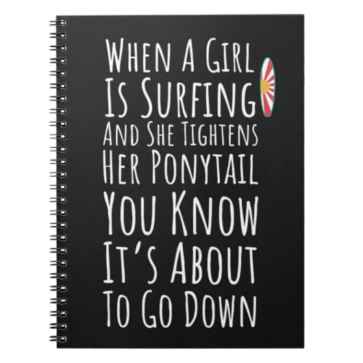 Funny Surfing Gifts For Her Girls Surfer Surfboard Notitieboek (Voorkant)