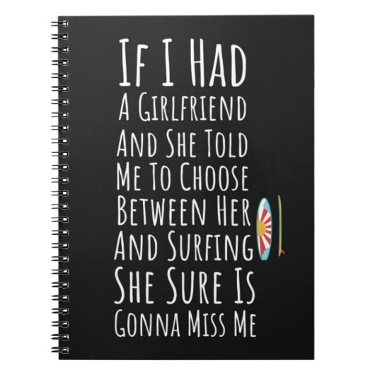 Funny Surfing Gifts For Men Surfer For Him Humor Notitieboek (Voorkant)