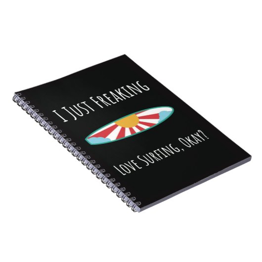 Funny Surfing Gifts Surfboard Surfer Summer Ocean Notitieboek (Rechterzijde)