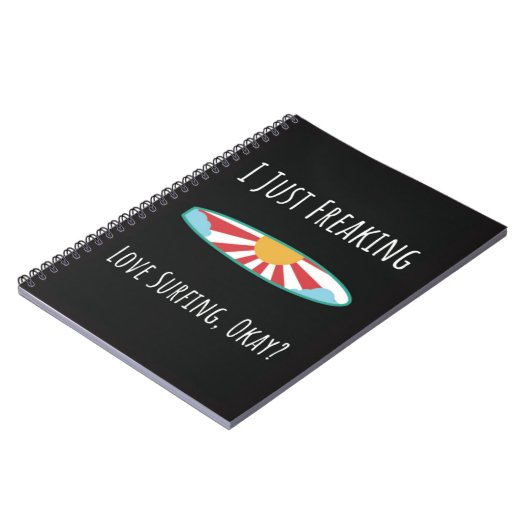 Funny Surfing Gifts Surfboard Surfer Summer Ocean Notitieboek (Linkerzijde)