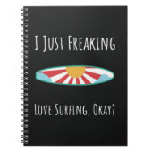 Funny Surfing Gifts Surfboard Surfer Summer Ocean Notitieboek (Voorkant)