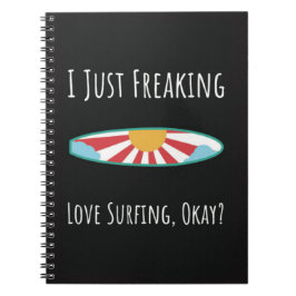 Funny Surfing Gifts Surfboard Surfer Summer Ocean Notitieboek