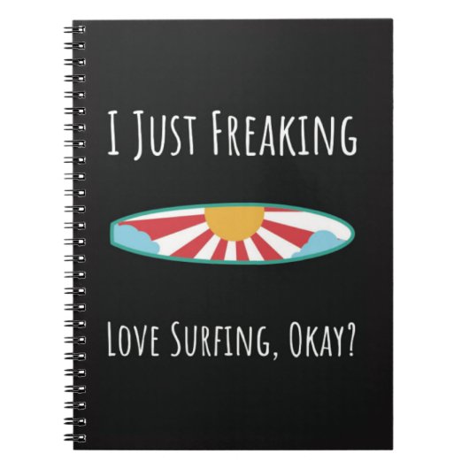 Funny Surfing Gifts Surfboard Surfer Summer Ocean Notitieboek (Voorkant)