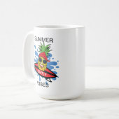 Funny Surfing Pineapple Coffee Mok (Voorkant links)