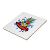 Funny Surfing Pineapple Tegeltje (Zijkant)