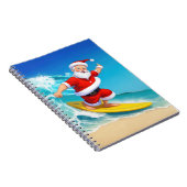 Funny Surfing Santa Claus Notitieboek (Rechterzijde)