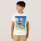 Funny Surfing Santa Claus T-shirt (Voorkant volledig)