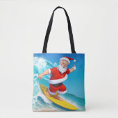 Funny Surfing Santa Claus Tote Bag (Voorkant)