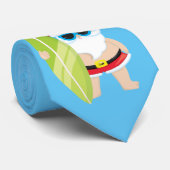 Funny Surfing Summer Santa Tropical Stropdas (Opgerold)