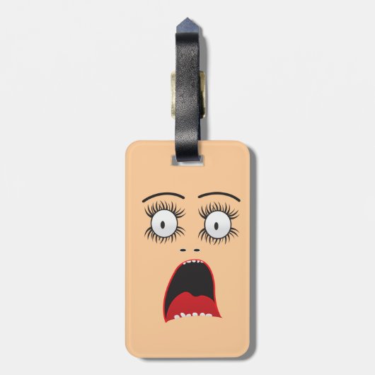 Funny Surpried lady face Bagagelabel (Achterkant verticaal)
