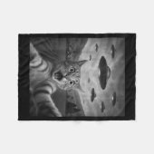 Funny Surprised Ed Cat Selfie With Alien Ufo Cat U Fleece Deken (Voorkant (Horizontaal))