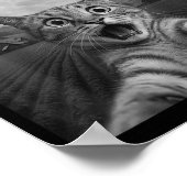 Funny Surprised Ed Cat Selfie With Alien Ufo Cat U Poster (Hoek)