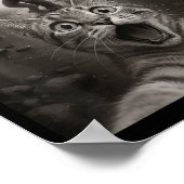 Funny Surprised Ed Cat Selfie With Bigfoot Sasquat Poster (Hoek)