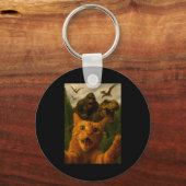 Funny Surprised Ed Cat Selfie With Bigfoot T-rex Sleutelhanger (Voorkant)