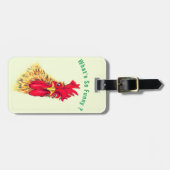 Funny Surprised Rooster Bagagelabel - Aangepaste t (Voorkant horizontaal)