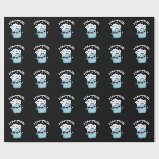 Funny Surprised Soap Pun Dark BG Cadeaupapier (Vlak)