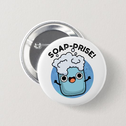 Funny Surprised Soap Pun Ronde Button 5,7 Cm (Voorkant /achterkant)