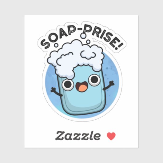 Funny Surprised Soap Pun Sticker (Vel)