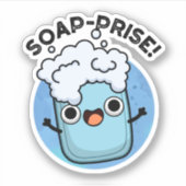 Funny Surprised Soap Pun Sticker (Voorkant)