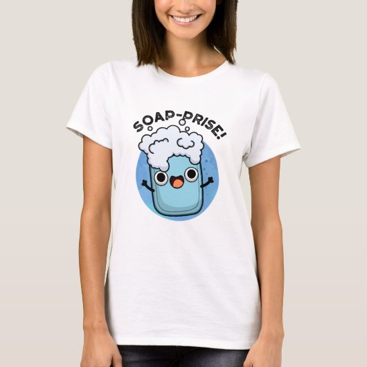 Funny Surprised Soap Pun T-shirt (Voorkant)