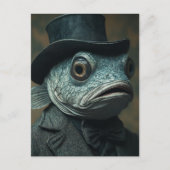 Funny Surreal Fish in a Suit Briefkaart (Voorkant)