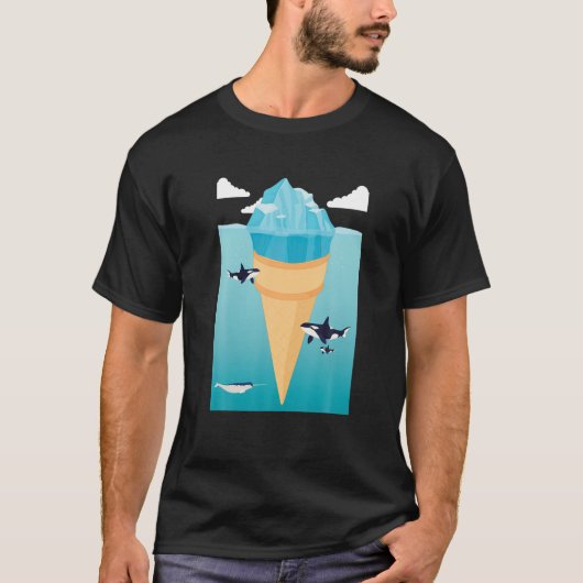 Funny Surreal Ice Cream Iceberg Ice Cream Lovers T-shirt (Voorkant)