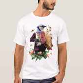 Funny Surreal Musical Bluejay Bird T-shirt (Voorkant)