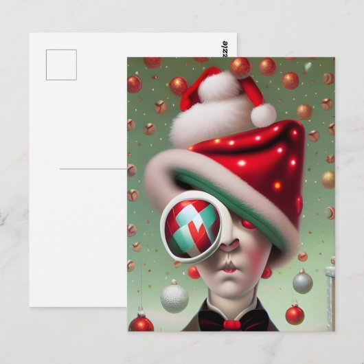 Funny Surreal Santa Hat Character Briefkaart (Voorkant / Achterkant)